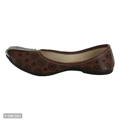 Royal Khwaab Women's Daily/Casual/Ethnicwear Slip-on Flat Jutti/Mojari/Belly/Punjabi Jutti? Brown-thumb3