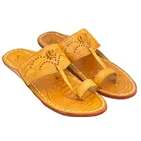 Royal Khwaab Men's Daily/Casual/Ethnicwear Slip-on Brown Color Flat Handmade Kolhapuri Chappal (Brown-thumb1