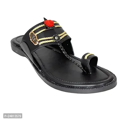 Royal Khwaab Men's Kolhapuri chappals Leather hardcrafted Stylish,Ethinicwear  Dailywear Designed with Excellence 100% Comfortable.-thumb0