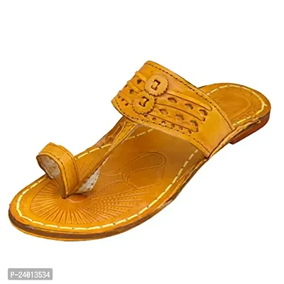 Royal Khwaab Men's Kolhapuri Chappal/Slipper/Sandal/Handcrafted 100% Genuin Leather (Kapshi Shape) Brown-thumb3