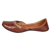 Royal Khwaab Women's Daily/Casual/Ethnicwear Slip-on Brown Color Flat Jutti/Mojari/Belly/Punjabi Jutti-thumb2