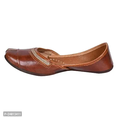 Royal Khwaab Women's Daily/Casual/Ethnicwear Slip-on Brown Color Flat Jutti/Mojari/Belly/Punjabi Jutti-thumb3