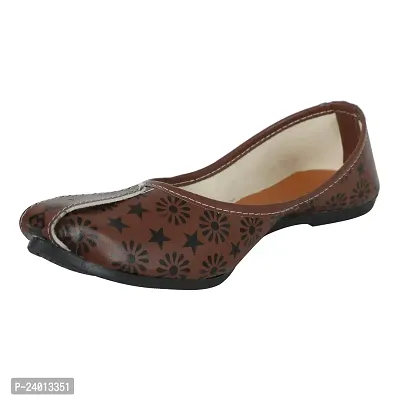 Royal Khwaab Women's Daily/Casual/Ethnicwear Slip-on Flat Jutti/Mojari/Belly/Punjabi Jutti? Brown-thumb0