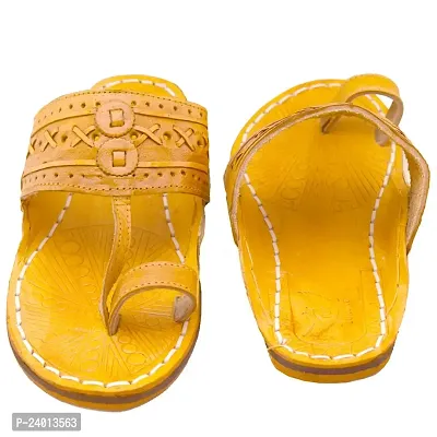 Royal Khwaab Men's Daily/Casual/Ethnicwear Slip-on Brown Color Flat Handmade Kolhapuri Chappal (Brown-thumb5