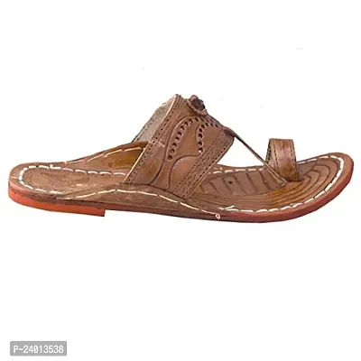 Royal Khwaab Men's Kolhapuri Chappal/Slipper/Sandal/Handcrafted 100% Genuin Leather Kapshi Shape(Brown)-10-thumb5