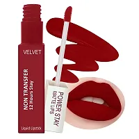 FORFORreg; Power Stay Long Last Matte Lipstick Combo of 2 - Waterproof (12 hrs stay) (Mauve Matte , Peppy Red, Pack of 2)-thumb1