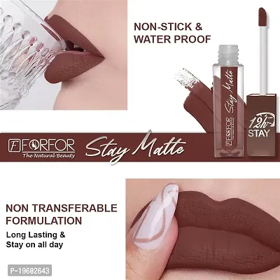 FORFOR? Stay Matte Long Lasting Mini Liquid Lipstick Waterproof (Coco Brown)-thumb3