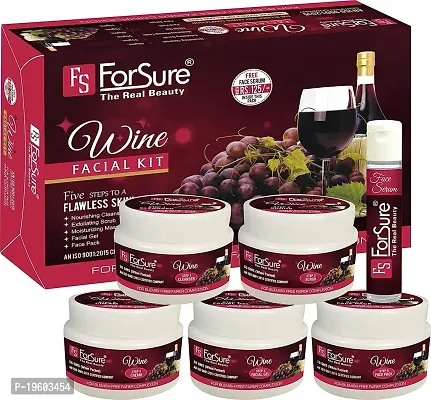 ForSure The Real Beauty Facial Kit With free Serum For Women and Girls 300 gram (Wine Facial kit)-thumb2