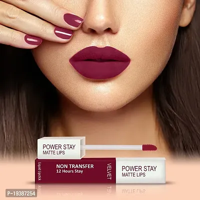 FORFORreg; Power Stay Long Last Matte Lipstick Combo of 2 - Waterproof (12 hrs stay) (Pink Blush , Bridal Maroon, Pack of 2)-thumb4