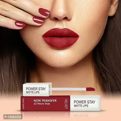 FORFORreg; Power Stay Long Last Matte Lipstick  Nail Polish Combo (Peppy Red , Deep Red)-thumb4