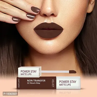 FORFORreg; Power Stay Long Last Matte Lipstick Combo of 2 - Waterproof (12 hrs stay) (Candy Red , Cocoa Brown, Pack of 2)-thumb4