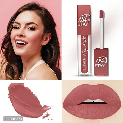 FORFOR? Stay Matte Long Lasting Mini Liquid Lipstick Waterproof Combo of 4 (Coco Brown, Mauve, Peach Nude, Peppy Red)-thumb3