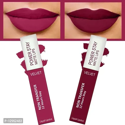 Power Stay Long Last Matte Lipstick Combo of 4- Waterproof (12 hrs stay)-thumb3