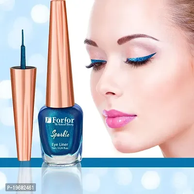 FORFOR Eye Sensational Liquid Glitter Eyeliner Smudge and Water Proof 7 ml (Blue)-thumb5
