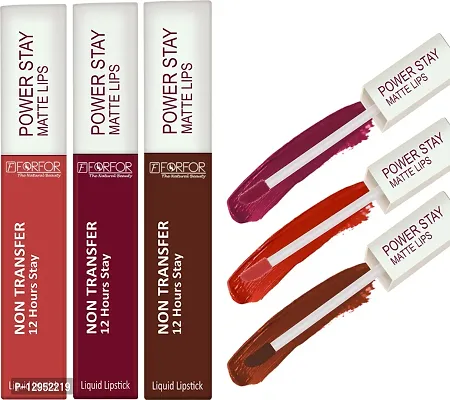 Power Stay Long Last Matte Lipstick Combo- Waterproof (12 hrs stay)