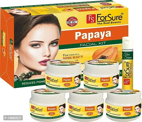 ForSure The Real Beauty Facial Kit With free Serum For Women and Girls 300 gram (Papaya Facial kit)-thumb2