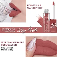 FORFOR? Stay Matte Long Lasting Mini Liquid Lipstick Waterproof Combo of 4 (Bridal Maroon, Pink Blush, Peach Nude, Peppy Red)-thumb2