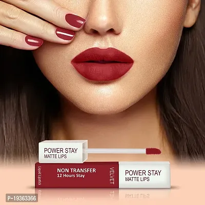 FORFORreg; Power Stay Long Last Matte Lipstick Combo of 2 - Waterproof (12 hrs stay) (Cocoa Brown , Peppy Red, Pack of 2)-thumb4