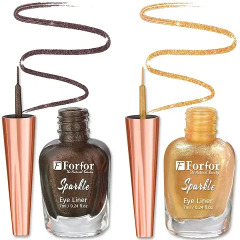 FORFOR Sensational Liquid Glitter Eyeliner Smudge-Proof and Water Proof 7 ml Each