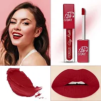 FORFOR? Stay Matte Long Lasting Mini Liquid Lipstick Waterproof Combo of 4 (Bridal Maroon, Pink Blush, Peach Nude, Peppy Red)-thumb4