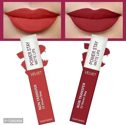 Power Stay Long Last Matte Lipstick Combo of 4- Waterproof (12 hrs stay)-thumb3