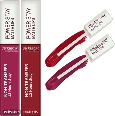 Power Stay Long Last Matte Lipstick Combo- Waterproof (12 hrs stay)