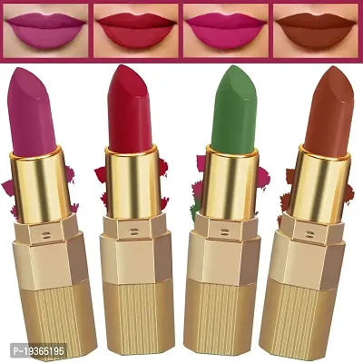 FORFORreg; Xpression Matte Lipstick Highly Pigmented, Creamy Texture, Long Lasting Matte Finish - Combo of 4 (5-8 hrs stay) (Brown Nude ,Magenta ,Red Velvet ,Maroon Wine)