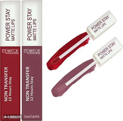 Power Stay Long Last Matte Lipstick Combo- Waterproof (12 hrs stay)