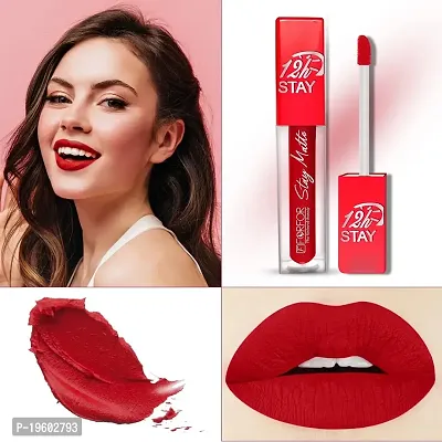 FORFOR? Stay Matte Long Lasting Mini Liquid Lipstick Waterproof (Candy Red)-thumb2