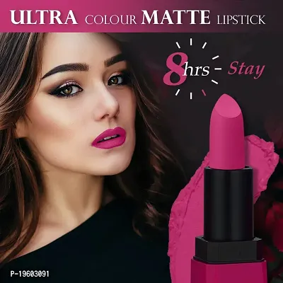 FORFOR? Intense Matte Lipstick Waterproof Long Last Matte Lipstick (Blossom Pink)-thumb3