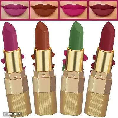 FORFORreg; Xpression Matte Lipstick Highly Pigmented, Creamy Texture, Long Lasting Matte Finish - Combo of 4 (5-8 hrs stay) (Brown Nude ,Magenta ,Maroon Wine ,Natural Pink)-thumb0