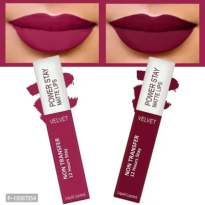 FORFORreg; Power Stay Long Last Matte Lipstick Combo of 2 - Waterproof (12 hrs stay) (Pink Blush , Bridal Maroon, Pack of 2)