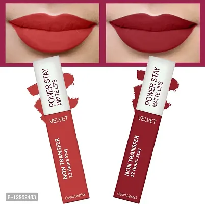 Power Stay Long Last Matte Lipstick Combo of 4- Waterproof (12 hrs stay)-thumb2