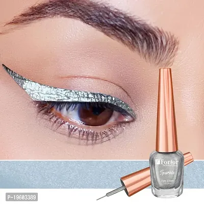 FORFOR Sensational Liquid Glitter Eyeliner Smudge-Proof and Water Proof 7 ml Each (Combo of 2, Green, Silver)-thumb2