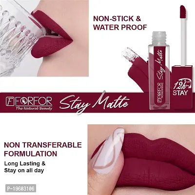 FORFOR? Stay Matte Long Lasting Mini Liquid Lipstick Waterproof (Bridal Maroon)-thumb4