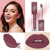 FORFOR? Stay Matte Long Lasting Mini Liquid Lipstick Waterproof Combo of 4 (Candy Red, Bridal Maroon, Peppy Red, Mauve)-thumb2