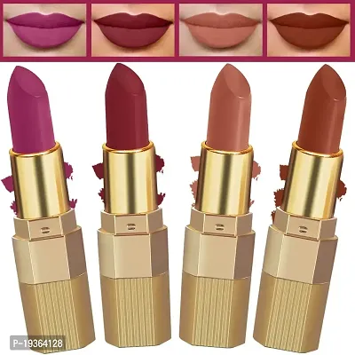 FORFORreg; Xpression Matte Lipstick Highly Pigmented, Creamy Texture, Long Lasting Matte Finish - Combo of 4 (5-8 hrs stay) (Basic Nude, Brown Nude ,Magenta ,Maroon Wine)-thumb0