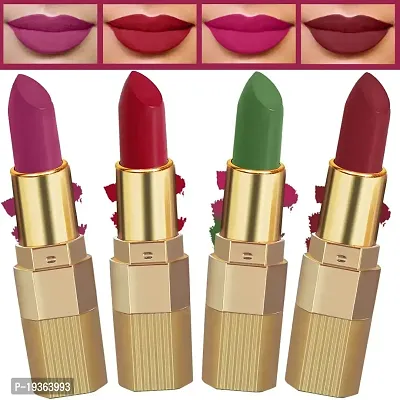 FORFORreg; Xpression Matte Lipstick Highly Pigmented, Creamy Texture, Long Lasting Matte Finish - Combo of 4 (5-8 hrs stay) (Magenta ,Red Velvet ,Maroon Wine ,Natural Pink)