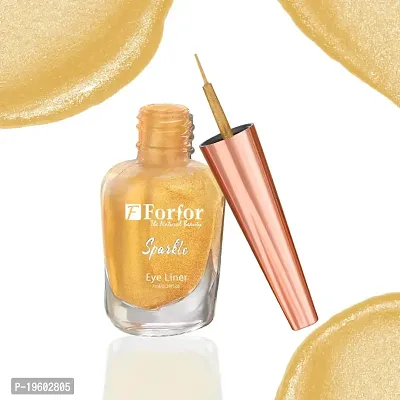 FORFOR Eye Sensational Liquid Glitter Eyeliner Smudge and Water Proof 7 ml (Golden)-thumb0