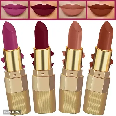 FORFORreg; Xpression Matte Lipstick Highly Pigmented, Creamy Texture, Long Lasting Matte Finish - Combo of 4 (5-8 hrs stay) (Basic Nude, Brown Nude, Magenta ,Berry Maroon)