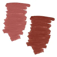 FORFOR? Intense Matte Lipstick Waterproof Long Last Matte Lipstick (Pack of 2, Sepia Brown, Highlight Nude)-thumb1