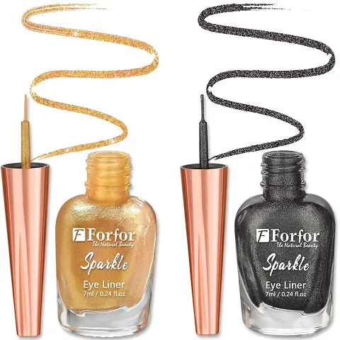FORFOR Sensational Liquid Glitter Eyeliner Smudge-Proof and Water Proof 7 ml Each