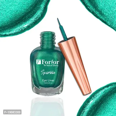 FORFOR Sensational Liquid Glitter Eyeliner Smudge-Proof and Water Proof 7 ml Each (Combo of 2, Green, Silver)-thumb5