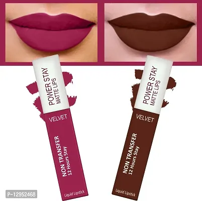 Power Stay Long Last Matte Lipstick Combo of 4- Waterproof (12 hrs stay)-thumb3