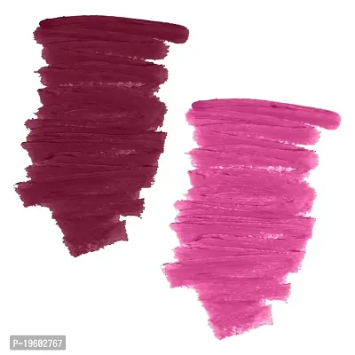 FORFOR? Intense Matte Lipstick Waterproof Long Last Matte Lipstick (Pack of 2, Pretty in Pink, Peppy Maroon)-thumb2