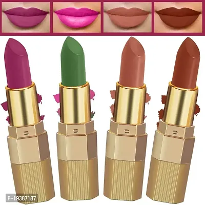 FORFORreg; Xpression Matte Lipstick Highly Pigmented, Creamy Texture, Long Lasting Matte Finish - Combo of 4 (5-8 hrs stay) (Basic Nude, Brown Nude, Magenta ,Natural Pink)