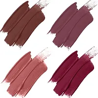 FORFOR? Stay Matte Long Lasting Mini Liquid Lipstick Waterproof Combo of 4 (Coco Brown, Mauve, Peach Nude, Bridal Maroon)-thumb1