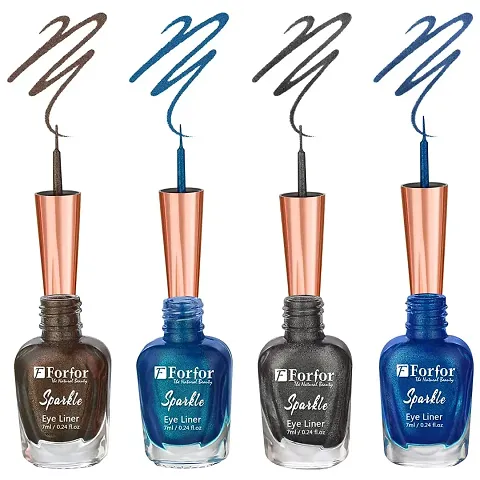 FORFOR Sensational Eyeliner Liquid Glitter Smudge-Proof and Water Proof 7 ml Each