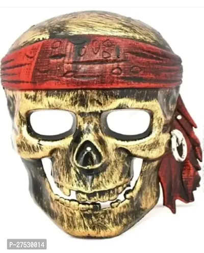 Party Pirate Ghost Mask With Bandana Gold Pirate Skull Full Face With Bandana Party Mask For Adults-thumb0