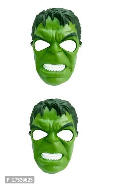Hulk Plastic Face Mask Green For Kids Birthday Celebration Kids Birthday Return Gift Hulk Themed Decoration Party And Event Supplies-Pack Of 2
